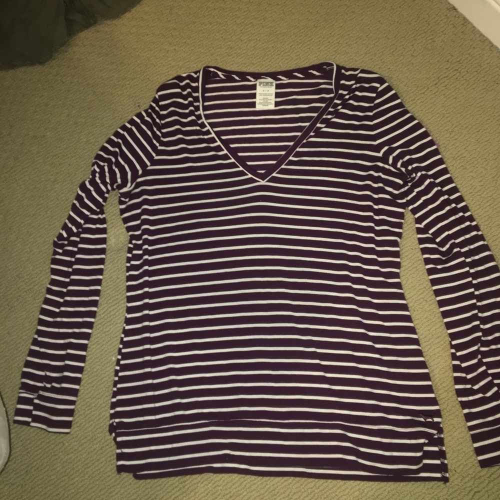 Striped white and maroon shirt